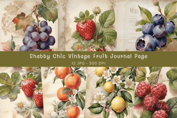 Download Shabby Chic Vintage Fruit Journal Pages - Vintage Collection