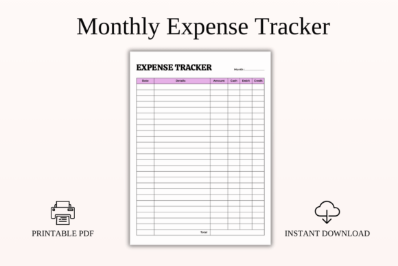 Download Monthly Expense Tracker Printable PDF - Monthly expense Collection