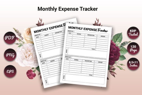 Download Monthly Expense Tracker KDP Interior - Monthly expense Collection