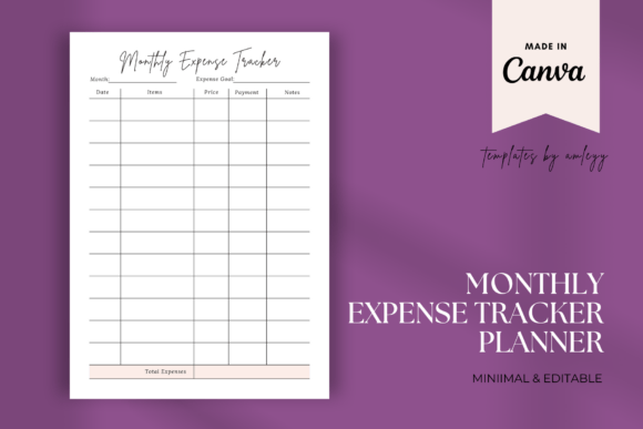Download Monthly Expense Tracker Template Planner - Monthly expense Collection