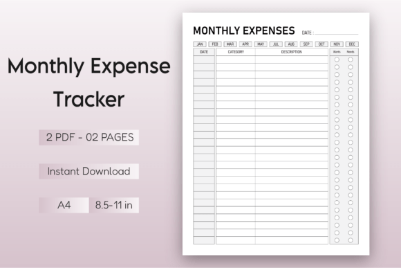 Download Monthly Expense Tracker Printable - Monthly expense Collection