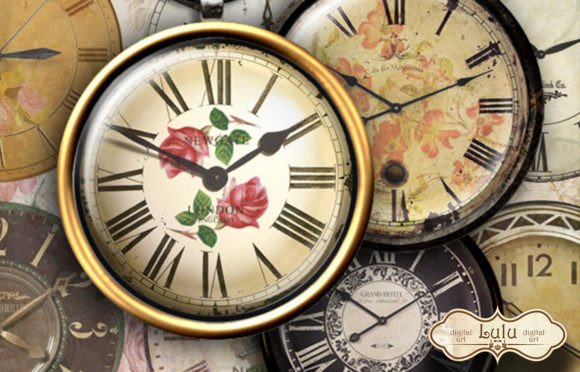 Download Vintage Clocks Circles - Vintage Collection