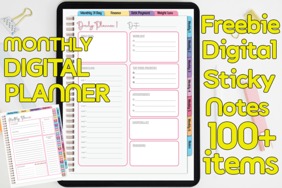 Download Monthly , Finance,Weight,Digital Planner - Digital planner Collection