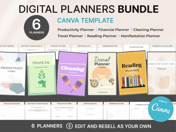 Download 6 Ready-to-Sell Digital Planners - Digital planner Collection