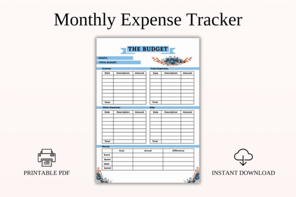 Download Easy Monthly Expense Tracker Printable - Monthly expense Collection