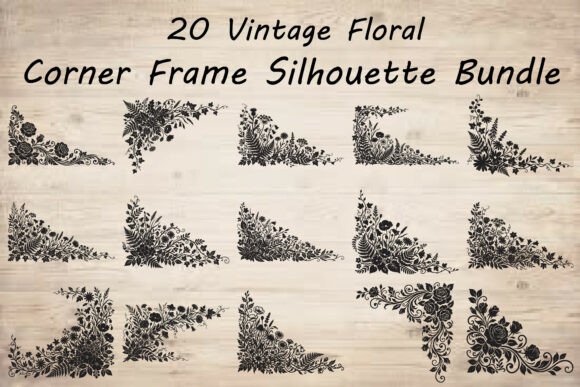 Download Vintage Floral Corner Frame Silhouette - Vintage Collection