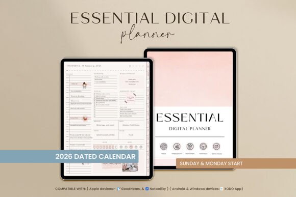 Download Essential Digital Planner, Goodnotes - Digital planner Collection