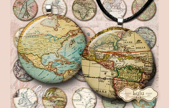 Download Vintage Maps Circles - Vintage Collection