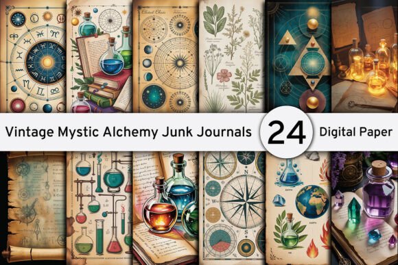 Download Vintage Mystic Alchemy Junk Journals Kit - Journals Collection
