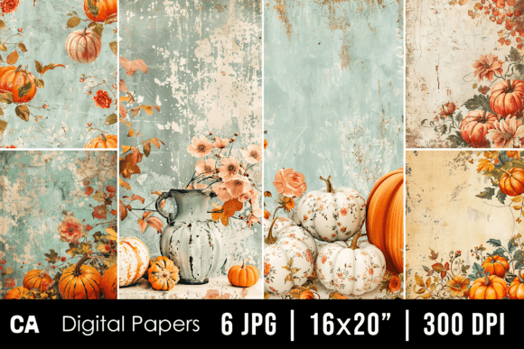 Download Vintage Autumn Pumpkins Journal Pages - Vintage Collection