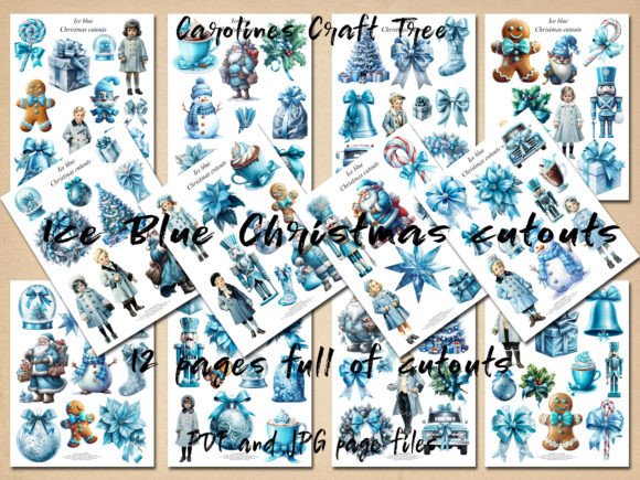 Download Ice Blue Christmas Winter Cutouts - Cutouts Collection